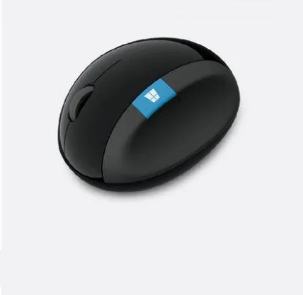 Microsoft wireless ergonomic mouse black colour with 1000 DPI optical sensor, 2.4GHz USB receiver, normal size 100-120mm