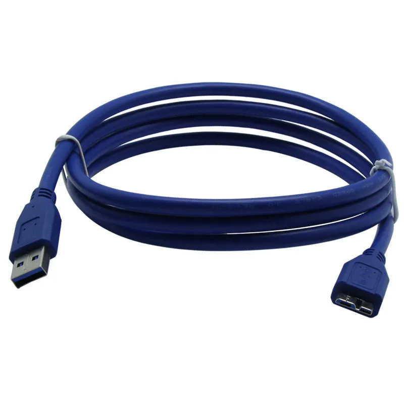 USB 3.0 transmission data cable in black, length 1.5m, on white background