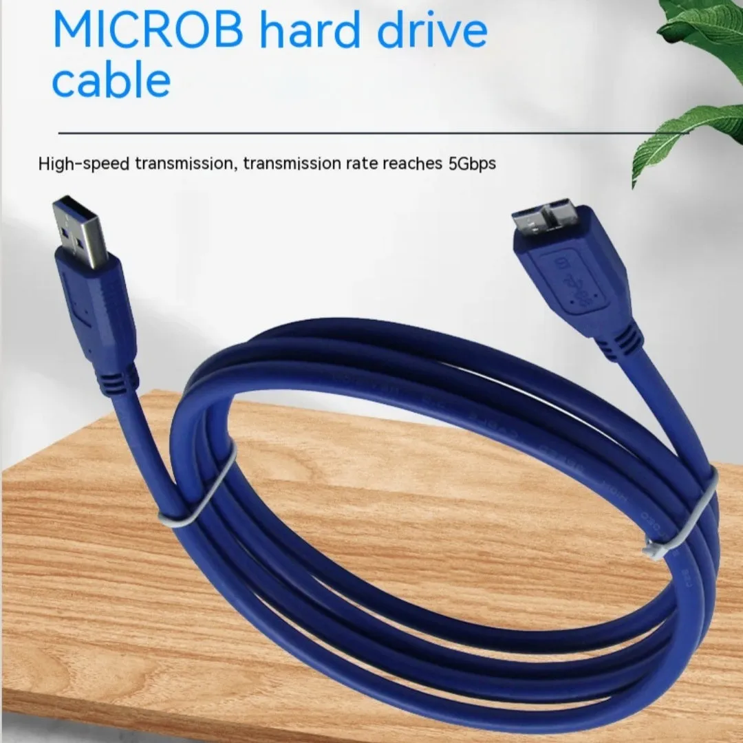 USB 3.0 transmission data cable in black, length 1.5m, on white background