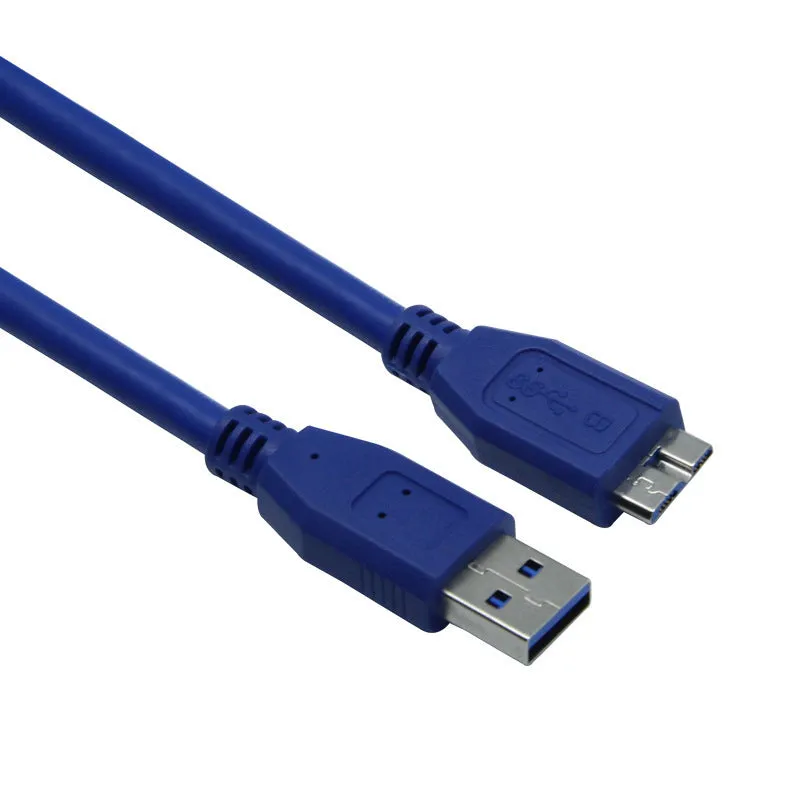 USB 3.0 transmission data cable in black, length 1.5m, on white background