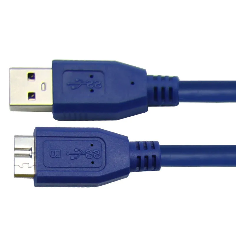 USB 3.0 transmission data cable in black, length 1.5m, on white background