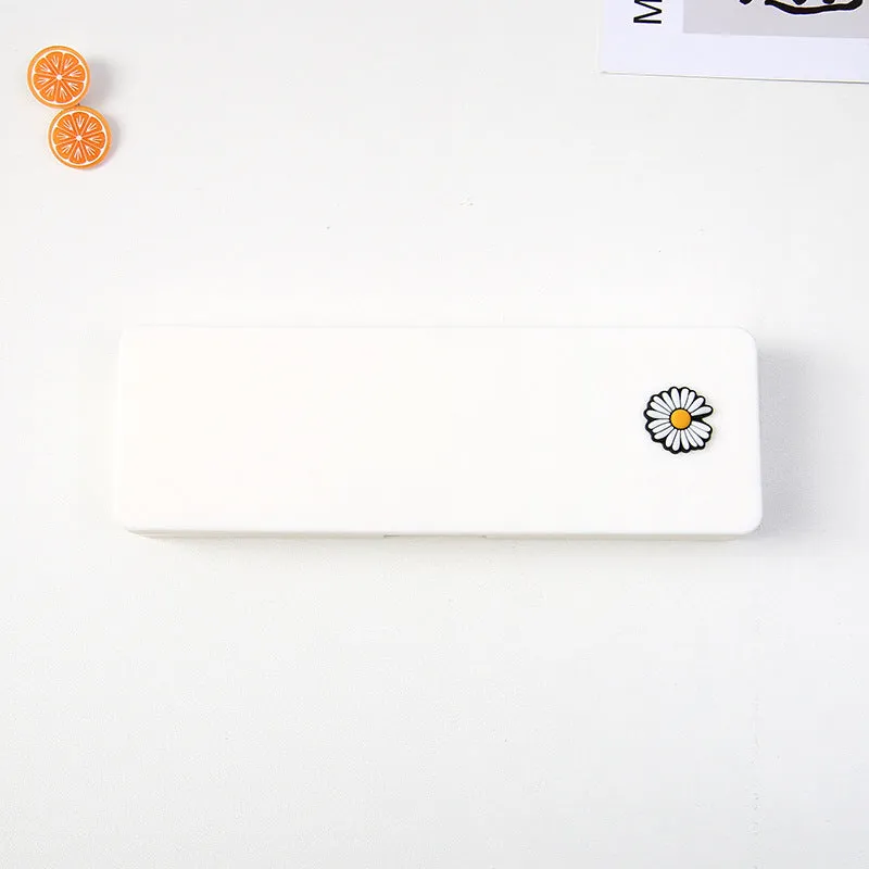 PVC candy colour cartoon pencil case in bright colour, waterproof and dirt resistant, simple design on plain background