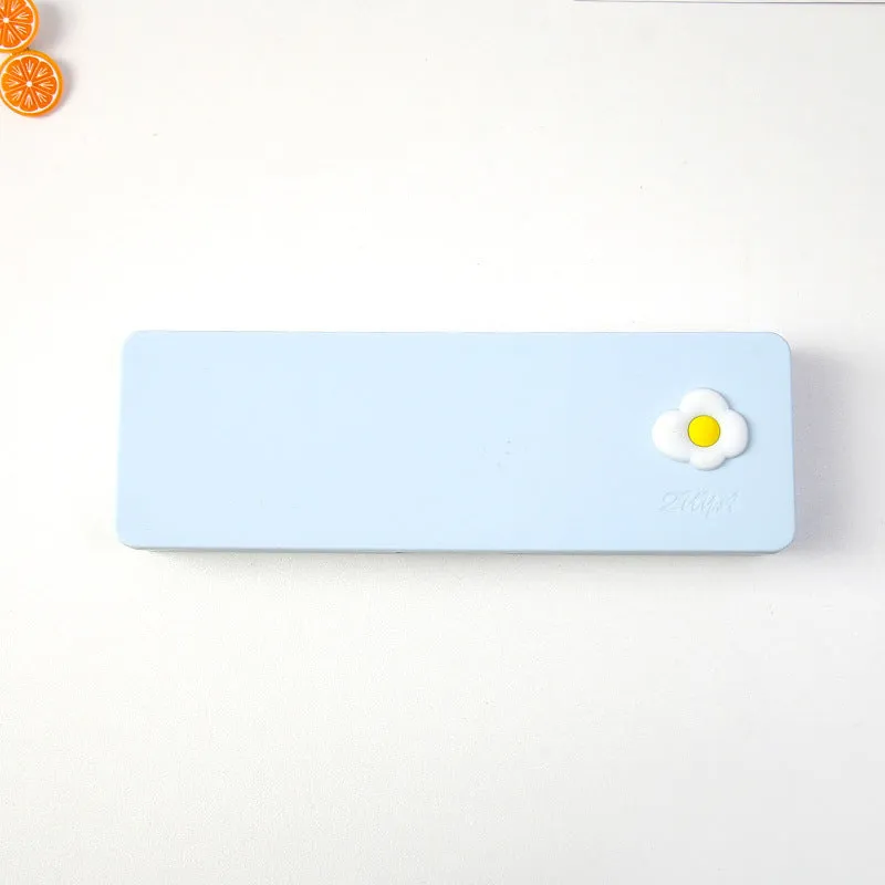 PVC candy colour cartoon pencil case in bright colour, waterproof and dirt resistant, simple design on plain background