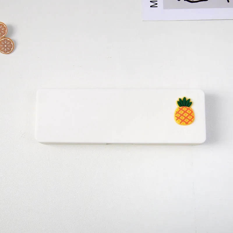 PVC candy colour cartoon pencil case in bright colour, waterproof and dirt resistant, simple design on plain background