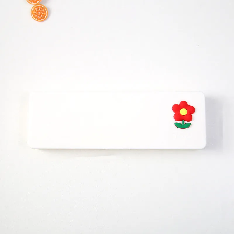 PVC candy colour cartoon pencil case in bright colour, waterproof and dirt resistant, simple design on plain background