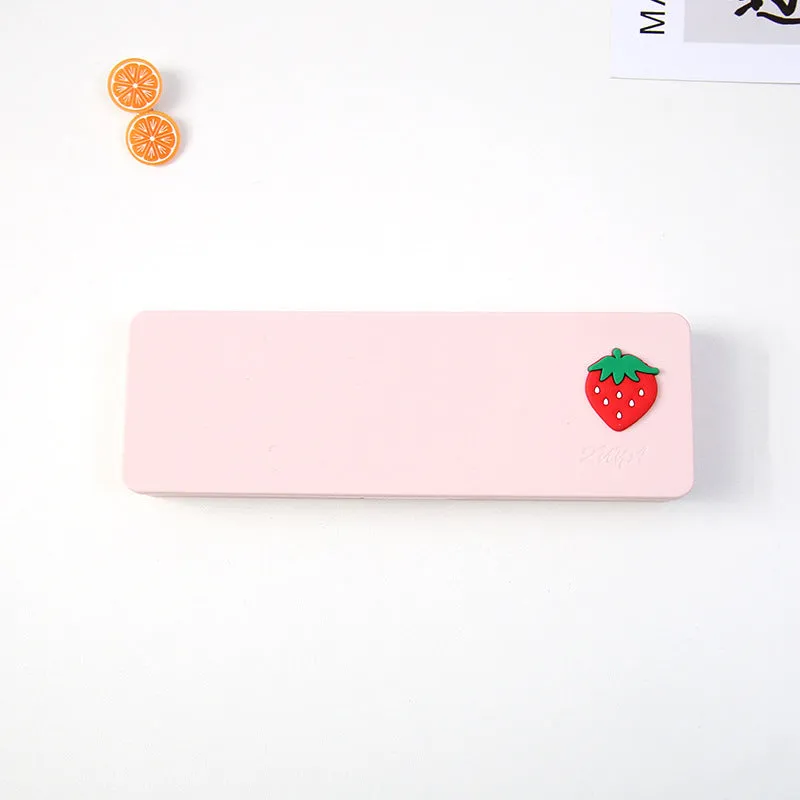 PVC candy colour cartoon pencil case in bright colour, waterproof and dirt resistant, simple design on plain background