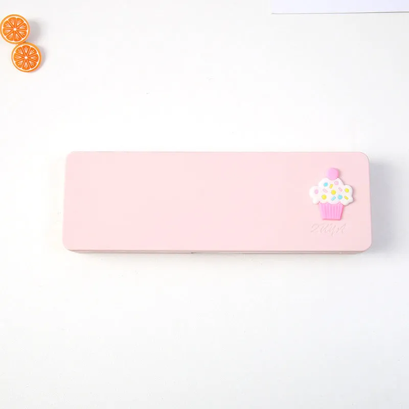PVC candy colour cartoon pencil case in bright colour, waterproof and dirt resistant, simple design on plain background