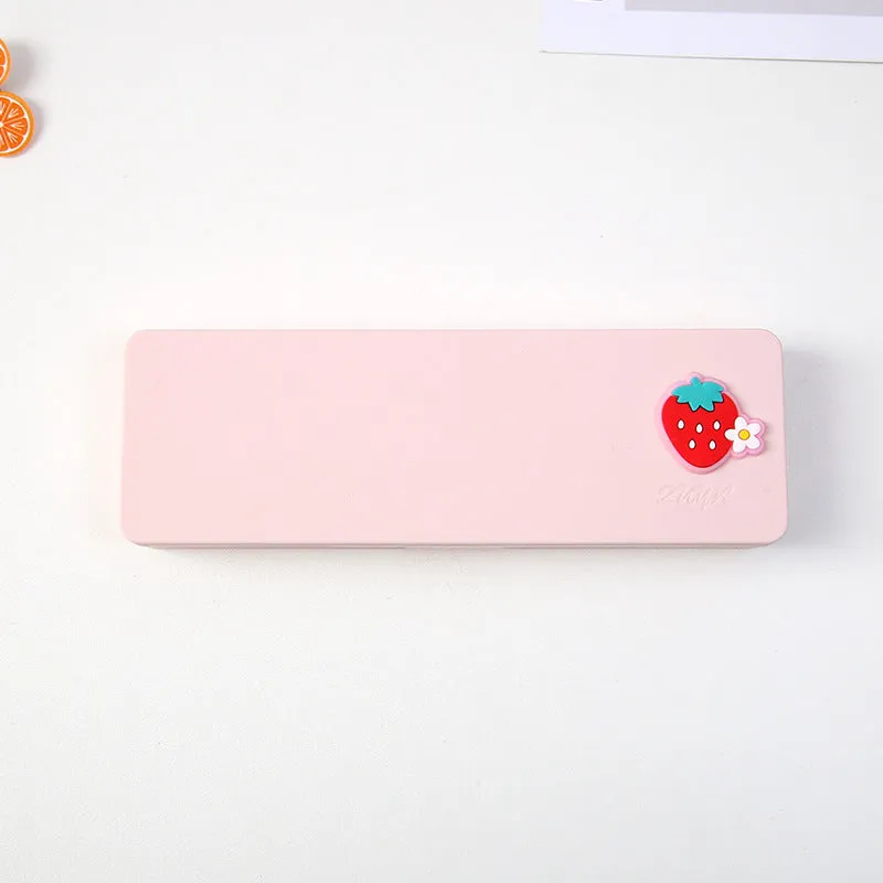 PVC candy colour cartoon pencil case in bright colour, waterproof and dirt resistant, simple design on plain background