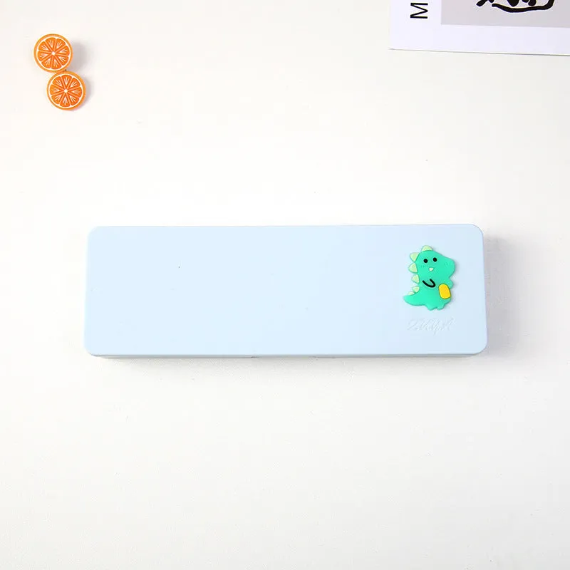 PVC candy colour cartoon pencil case in bright colour, waterproof and dirt resistant, simple design on plain background