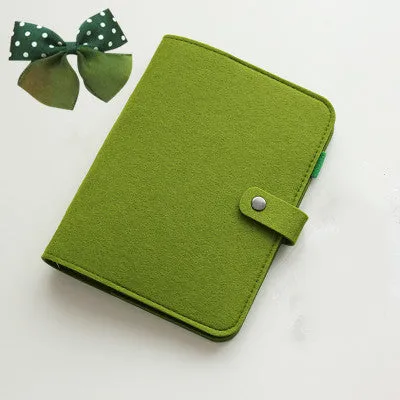 Felt-covered loose-leaf diary in dark grey with Daolin paper pages, A5 size