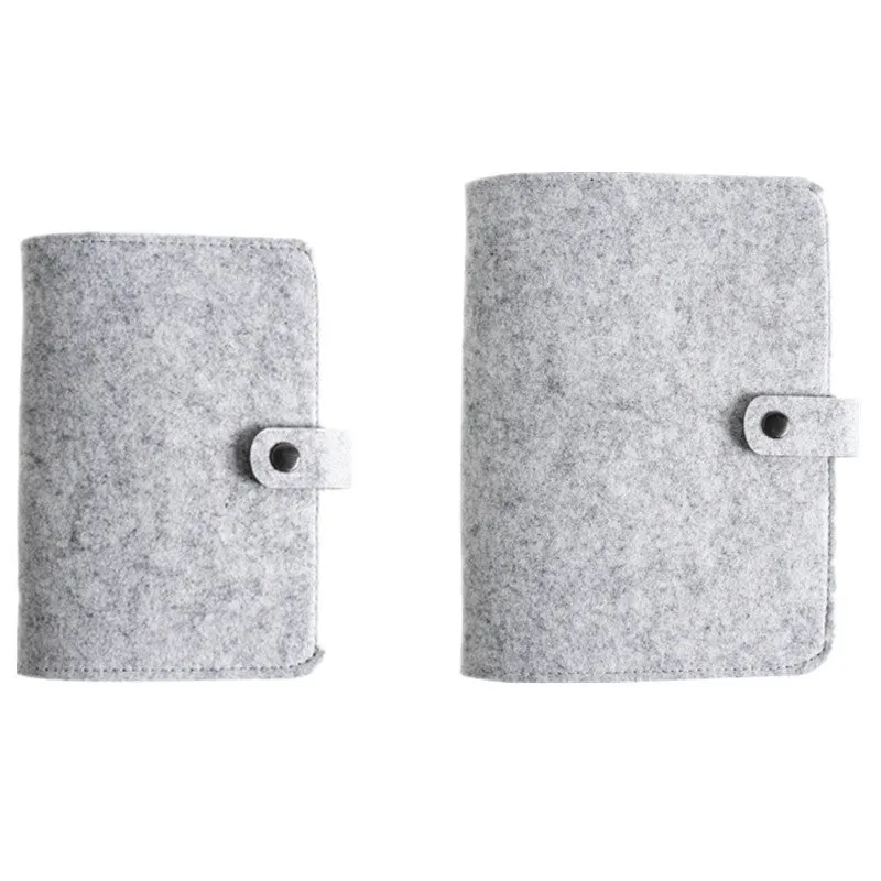 Felt-covered loose-leaf diary in dark grey with Daolin paper pages, A5 size