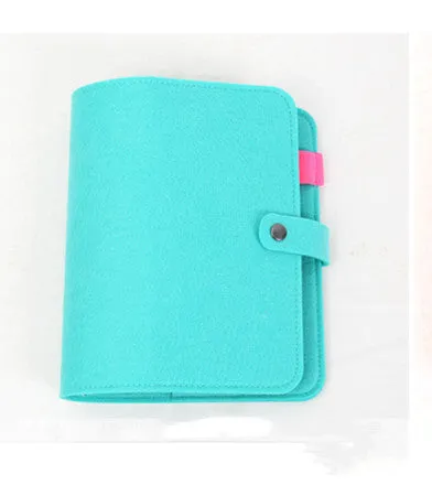 Felt-covered loose-leaf diary in dark grey with Daolin paper pages, A5 size