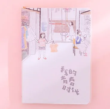 Cherry blossom PU cover button notebook in compact 11cm by 15cm size