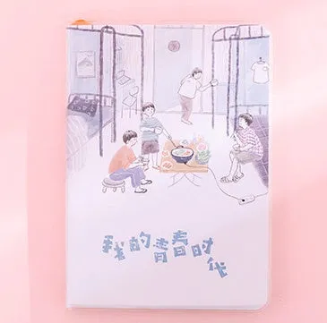 Cherry blossom PU cover button notebook in compact 11cm by 15cm size