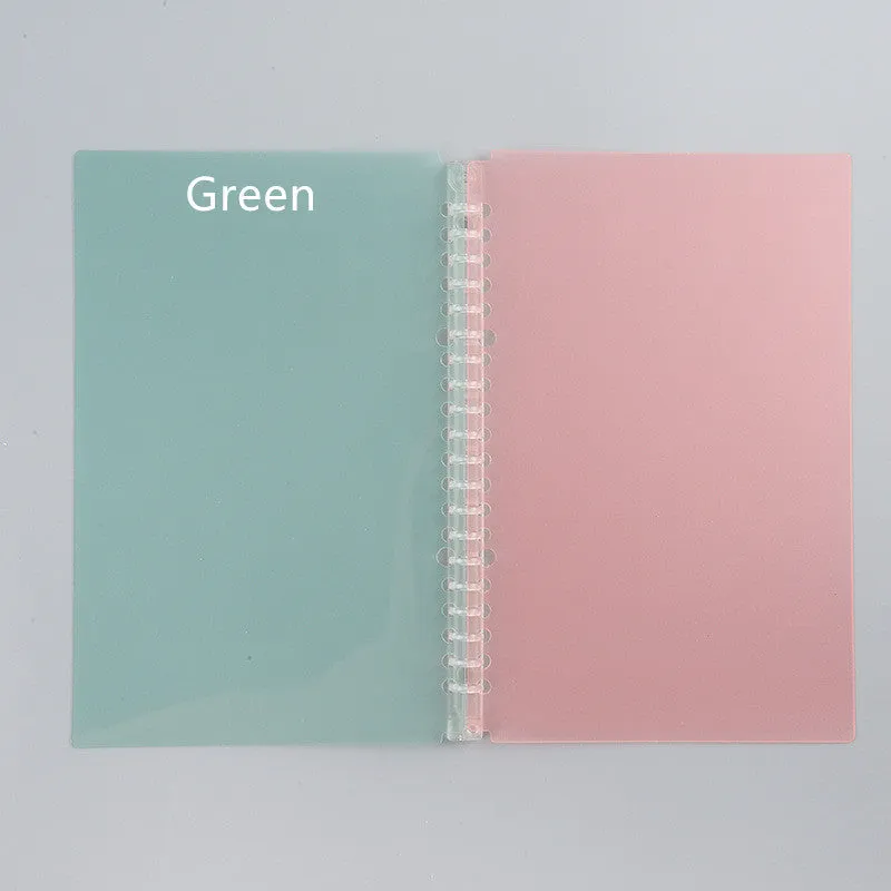 Plastic flipbook cover clip in frosted transparent finish for A5 paper