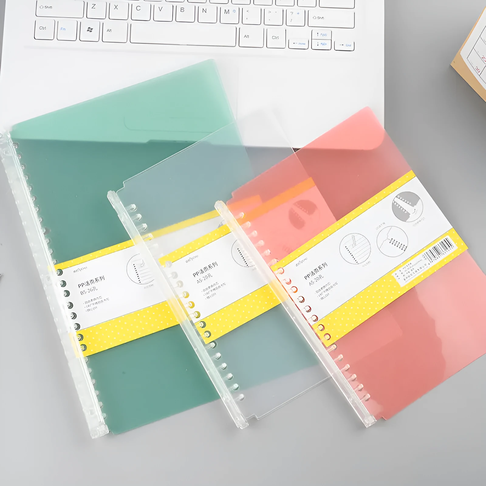 Plastic flipbook cover clip in frosted transparent finish for A5 paper