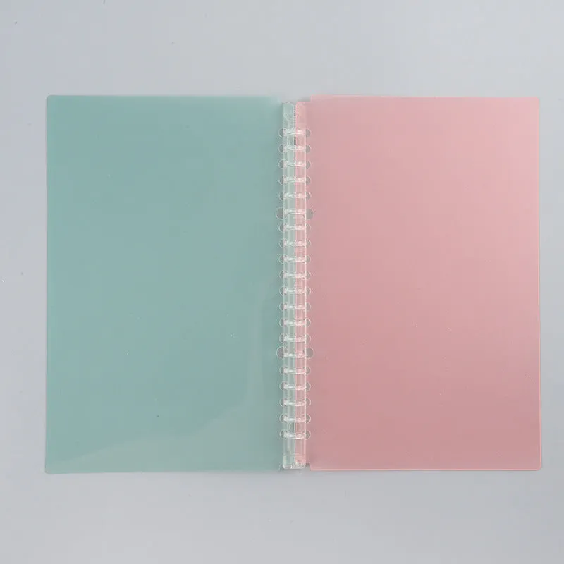Plastic flipbook cover clip in frosted transparent finish for A5 paper
