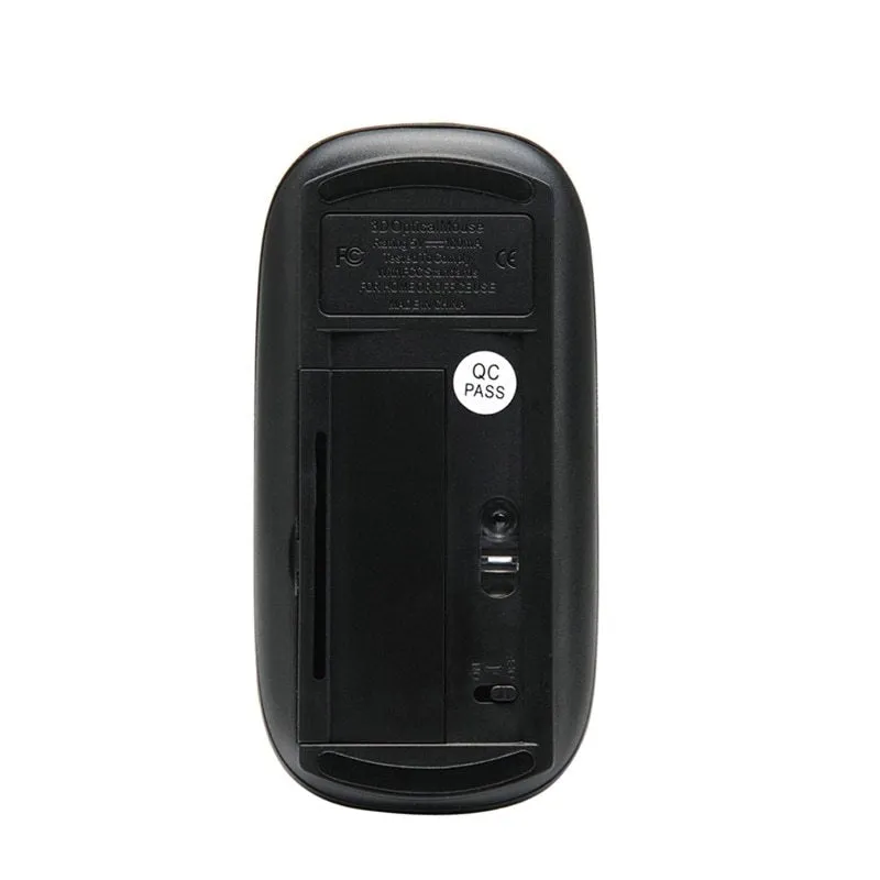 Ultra-thin touch wireless mouse in black, 1600dpi, 2.4GHz USB