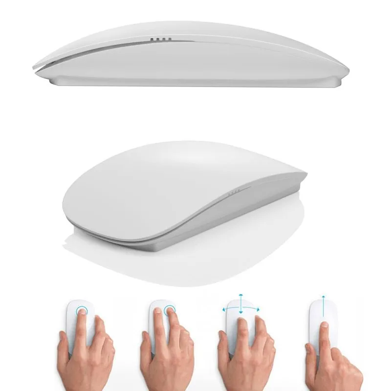 Ultra-thin touch wireless mouse in black, 1600dpi, 2.4GHz USB