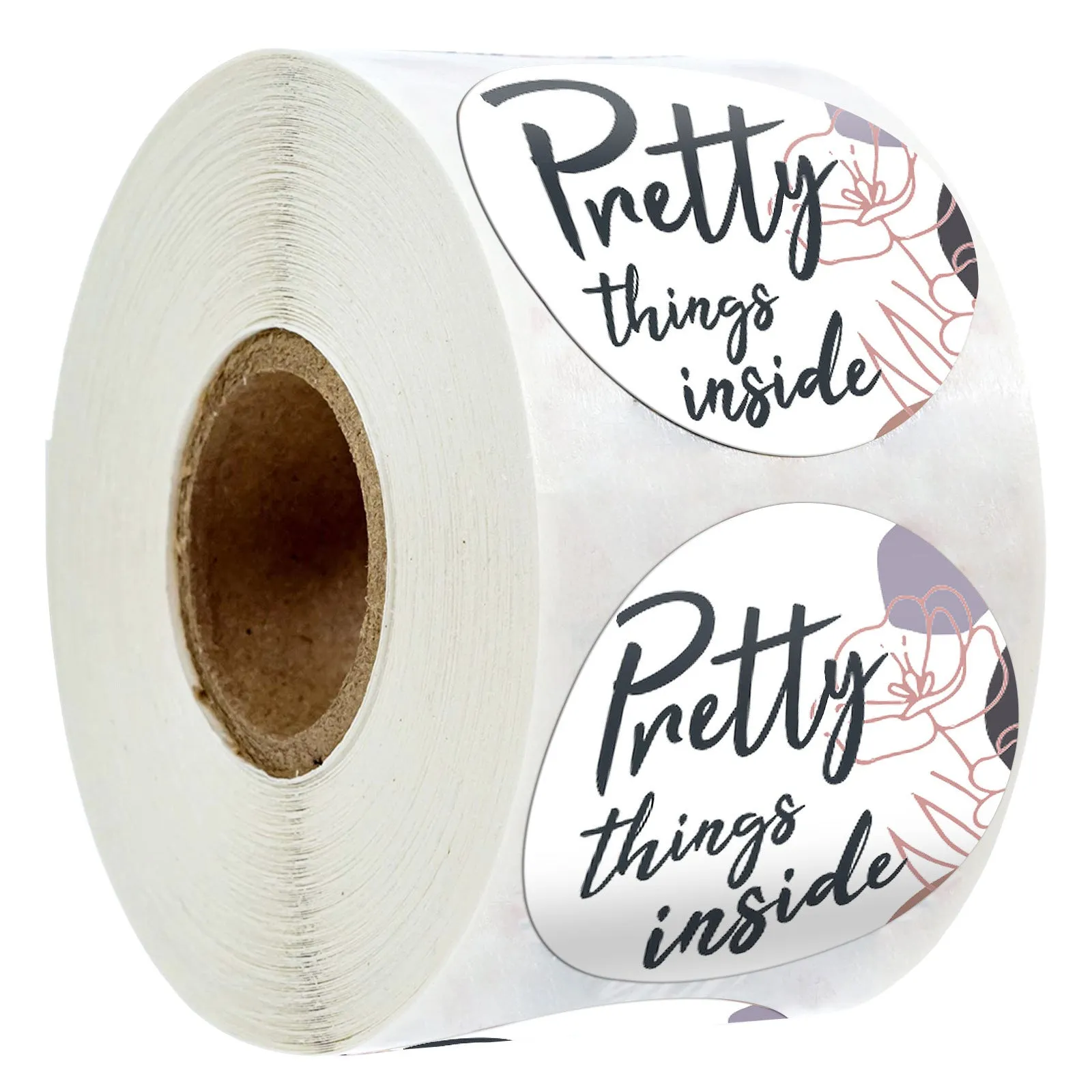 Round kraft paper sticker labels in two sizes on a roll, holiday decoration gift series with styles A B C D