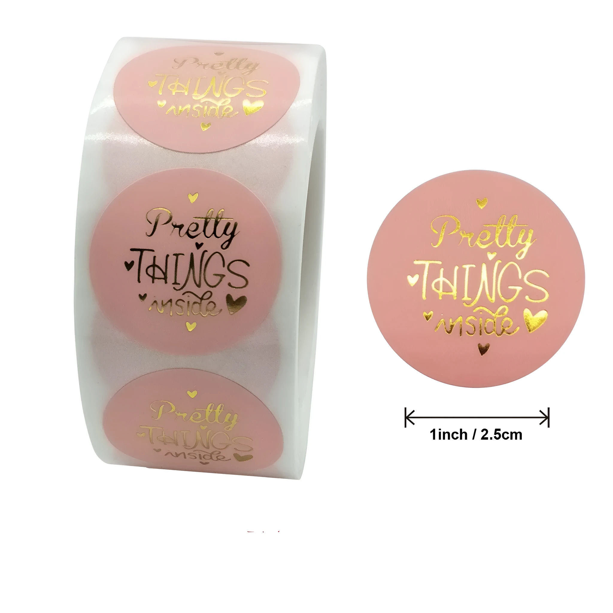 Round kraft paper sticker labels in two sizes on a roll, holiday decoration gift series with styles A B C D