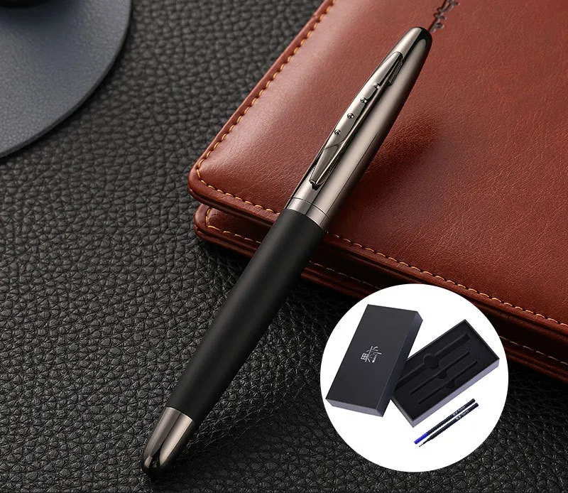 Heavy Hand Signature Pen Metal Jewel Pen Business Simple Anti Slip Custom Neutral Signature Lettering Pen for Office Writing Blue Refill Durable Construction
