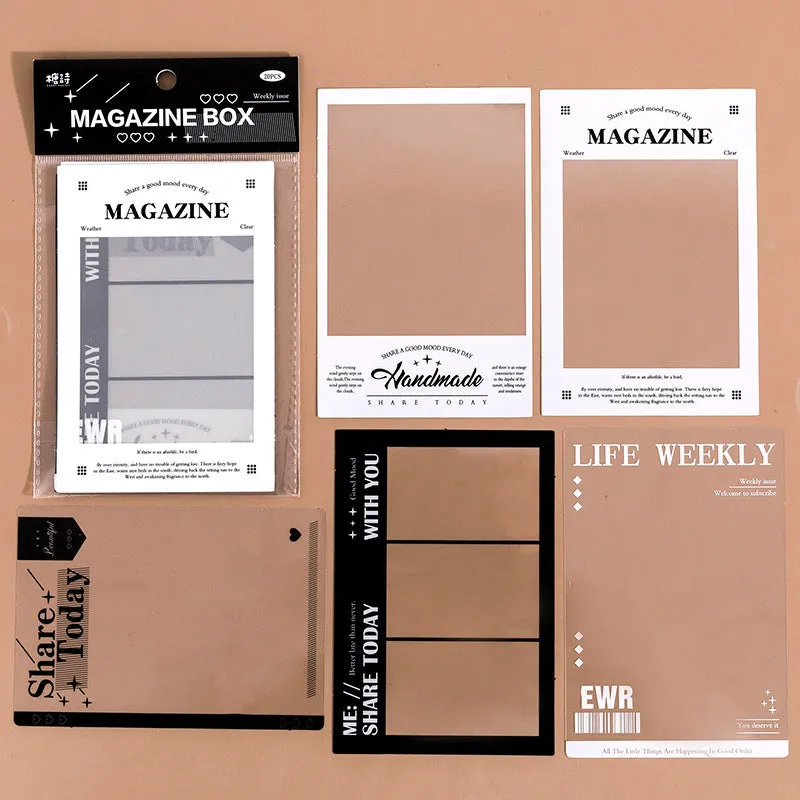 15 sheets of retro frame decorative stickers with transparent backing for journals