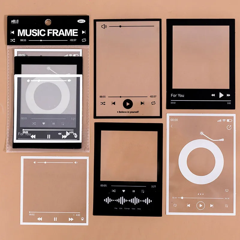 15 sheets of retro frame decorative stickers with transparent backing for journals