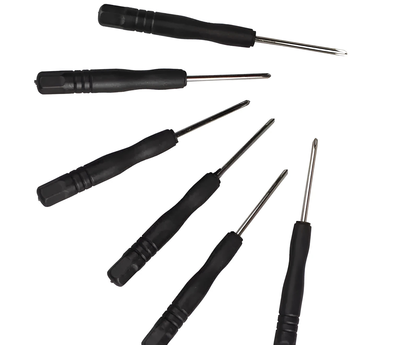 Multi-tool small screwdriver driver with black 45# steel heads, 83mm length, 2mm diameter, slotted and Phillips