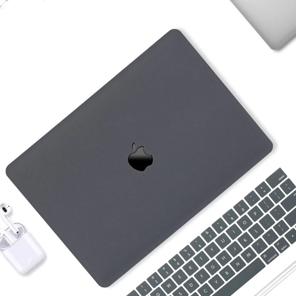 Compatible MacBook Pro protective shell with thin design, mini buckle, and keyboard film in black