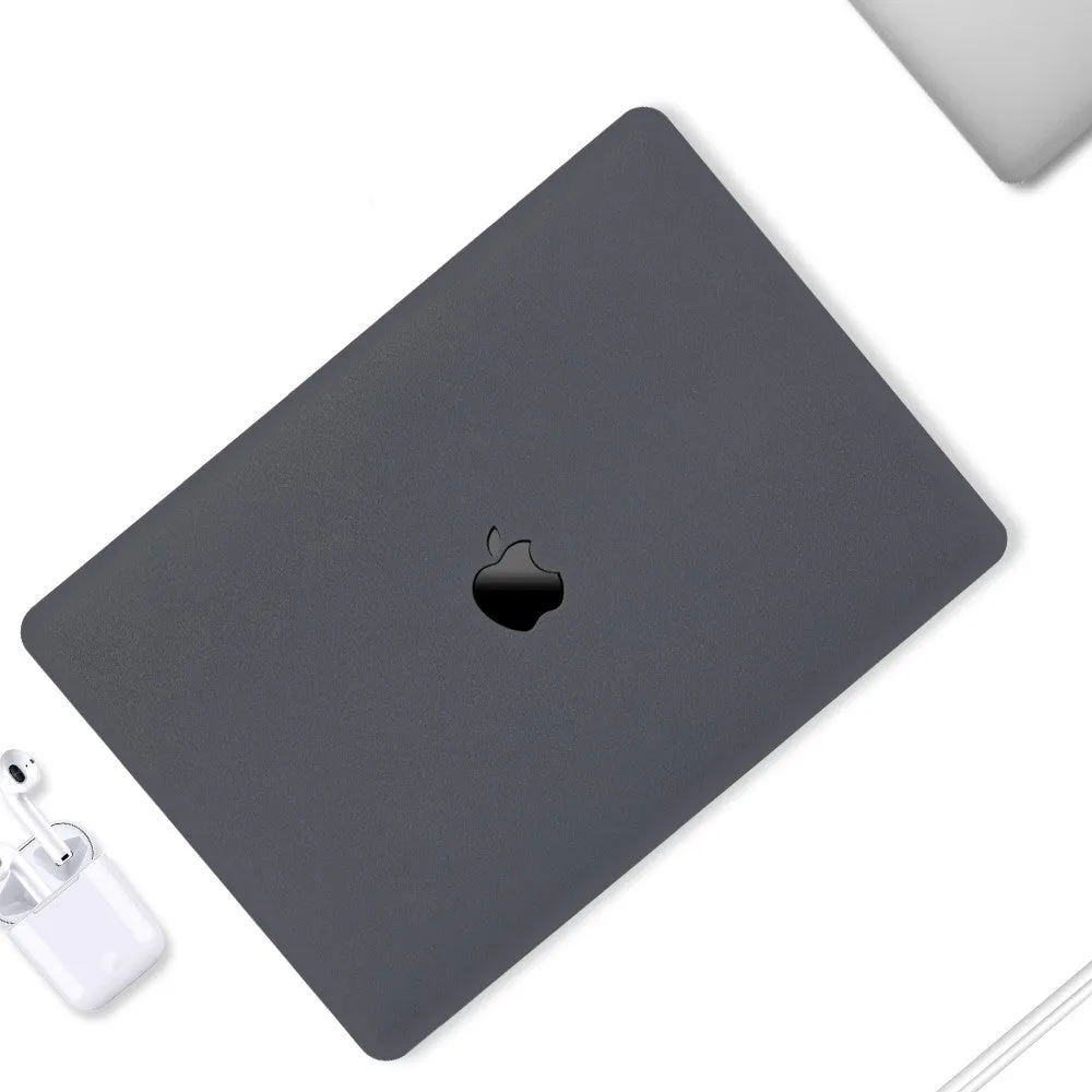 Compatible MacBook Pro protective shell with thin design, mini buckle, and keyboard film in black