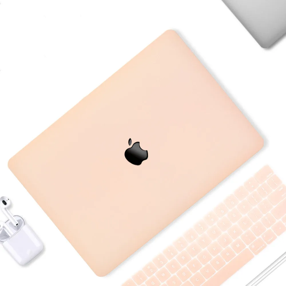 Compatible MacBook Pro protective shell with thin design, mini buckle, and keyboard film in black
