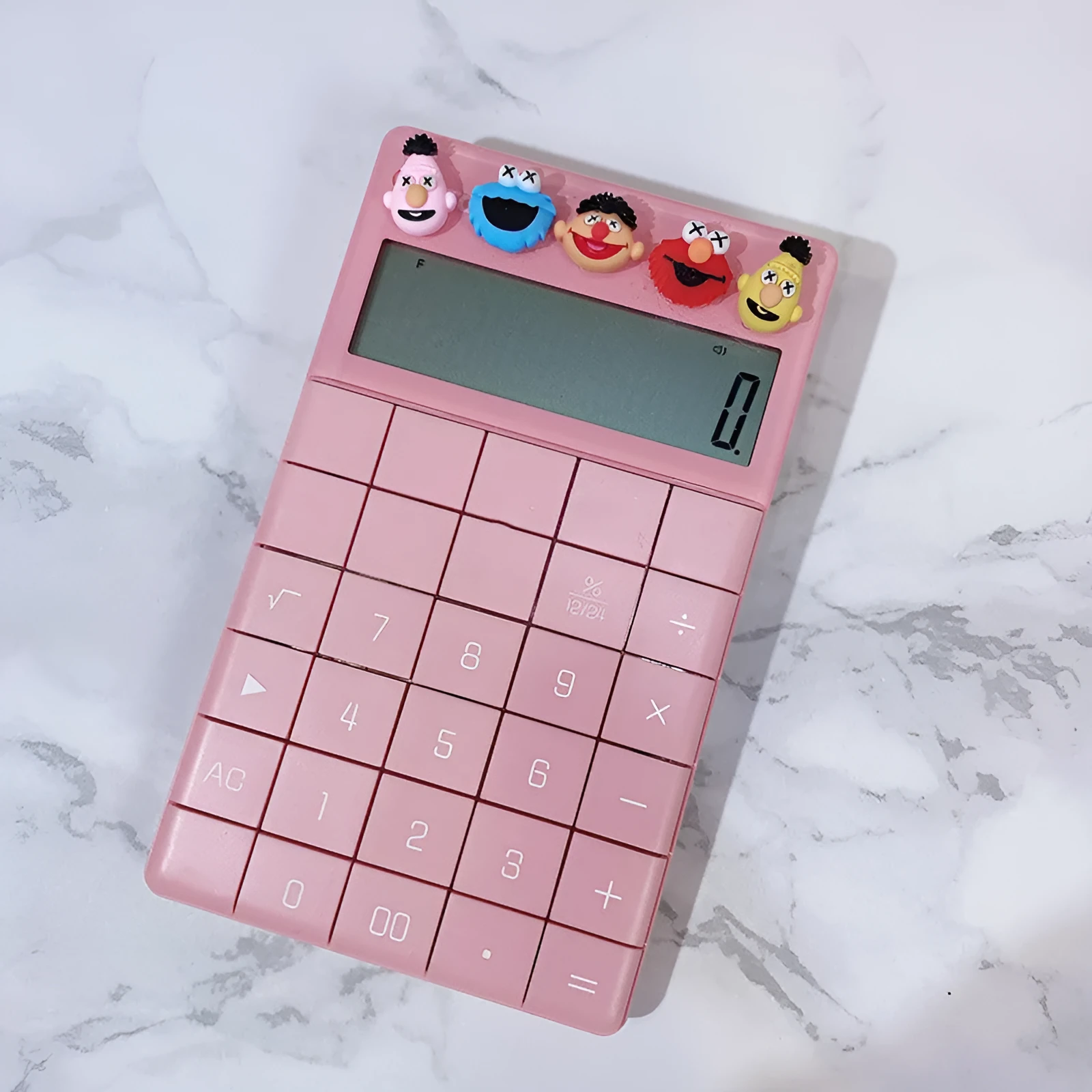 Cute cartoon real voice multifunction big button calculator with 12-digit LED display in orange colour