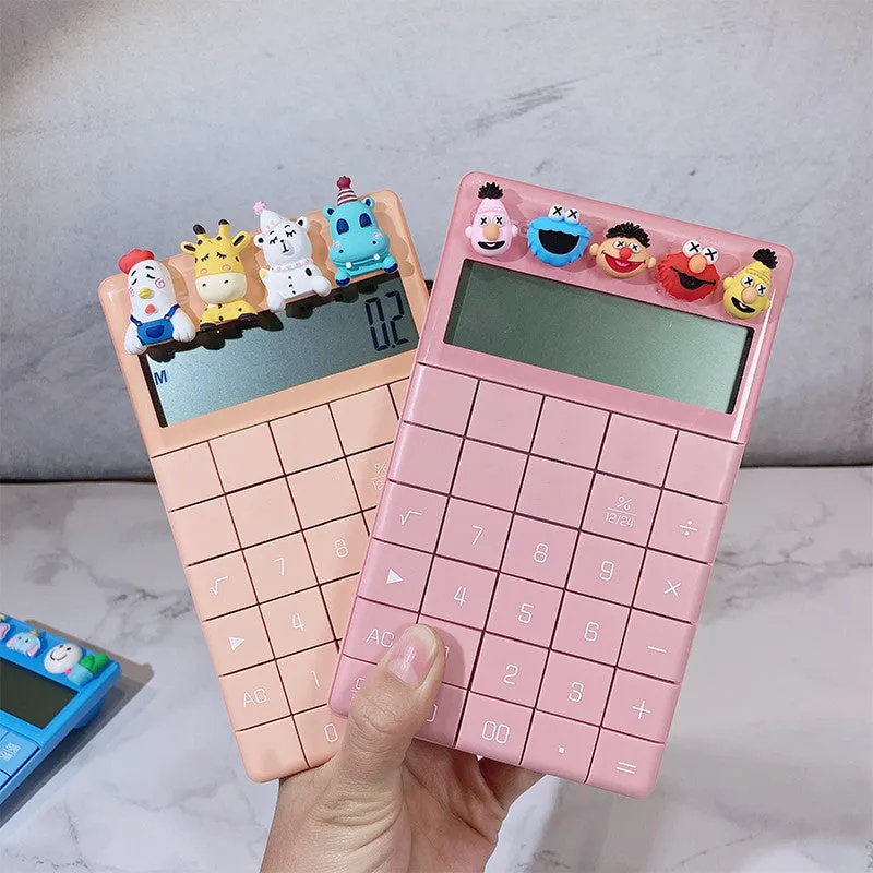 Cute cartoon real voice multifunction big button calculator with 12-digit LED display in orange colour