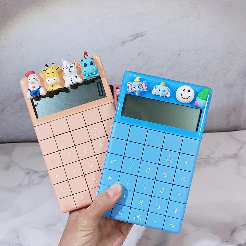 Cute cartoon real voice multifunction big button calculator with 12-digit LED display in orange colour