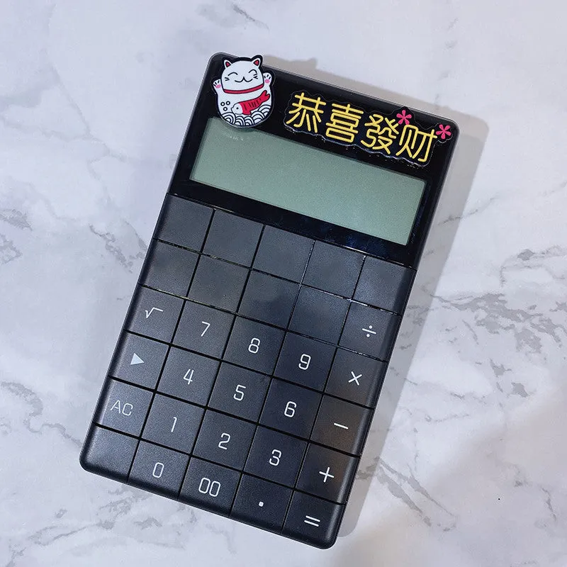 Cute cartoon real voice multifunction big button calculator with 12-digit LED display in orange colour