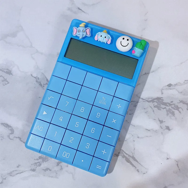 Cute cartoon real voice multifunction big button calculator with 12-digit LED display in orange colour