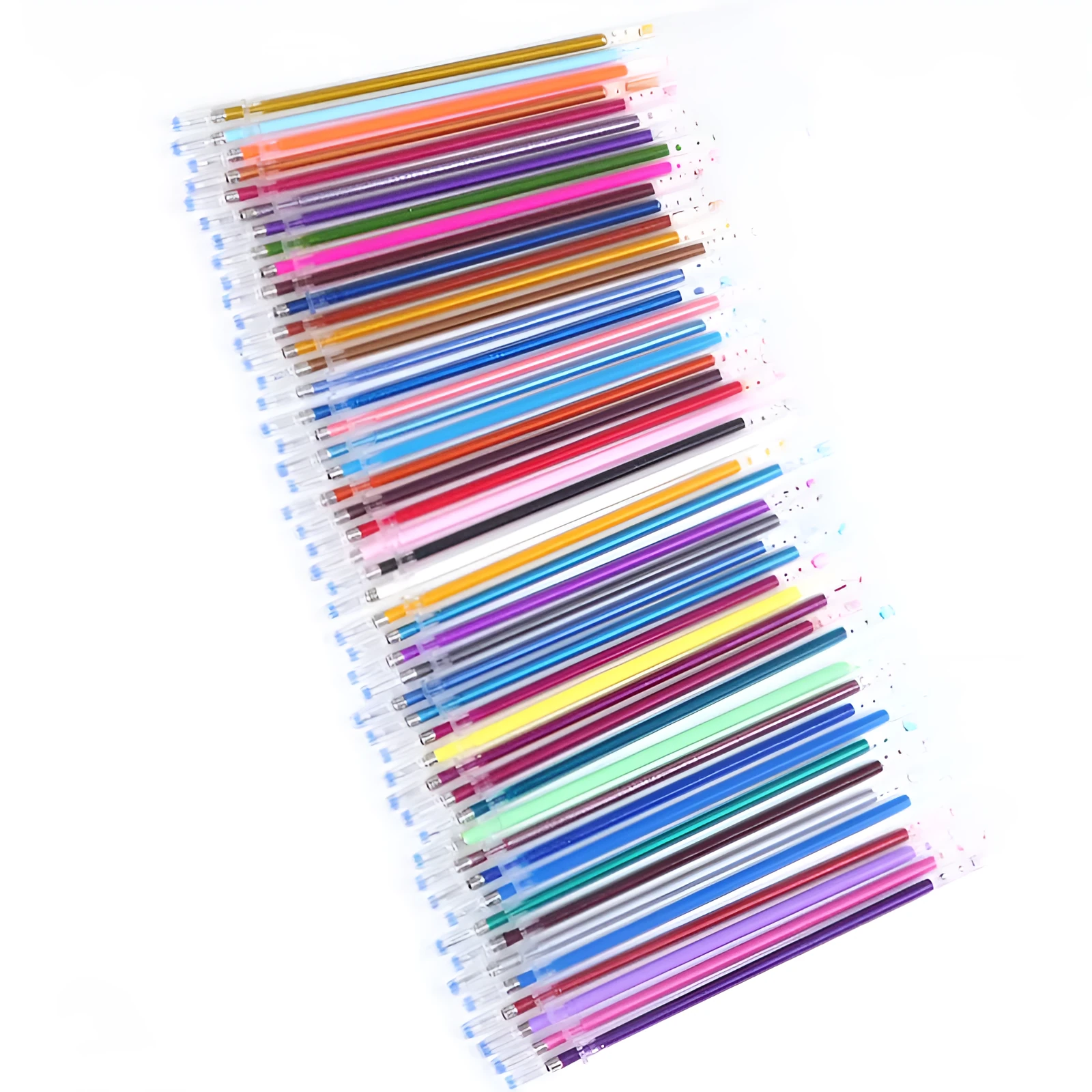 Glittering Gel 48-colour fluorescent high-gloss pen refills in plastic casing with 1.0mm tip