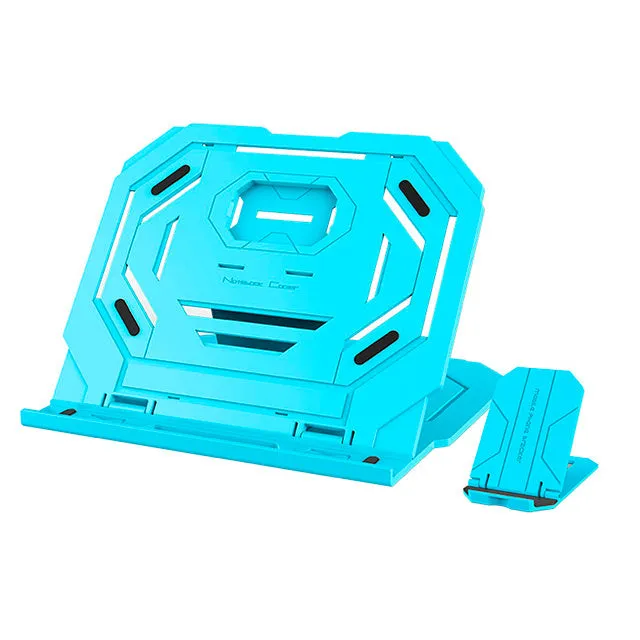 Foldable plastic notebook stand with turntable for laptops 10 to 17 inches in black finish