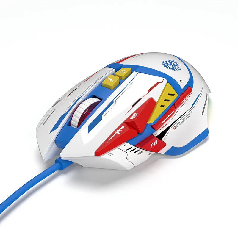 Desktop wired ergonomic laser gaming mouse in Primordial Ghost Claw colour, 126x83x41mm, six DPI settings