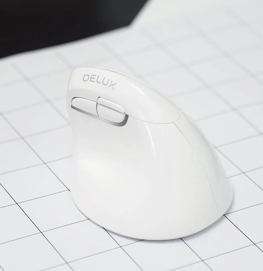M618mini wireless vertical mouse pearl white with dual-mode Bluetooth and 2.4g connectivity