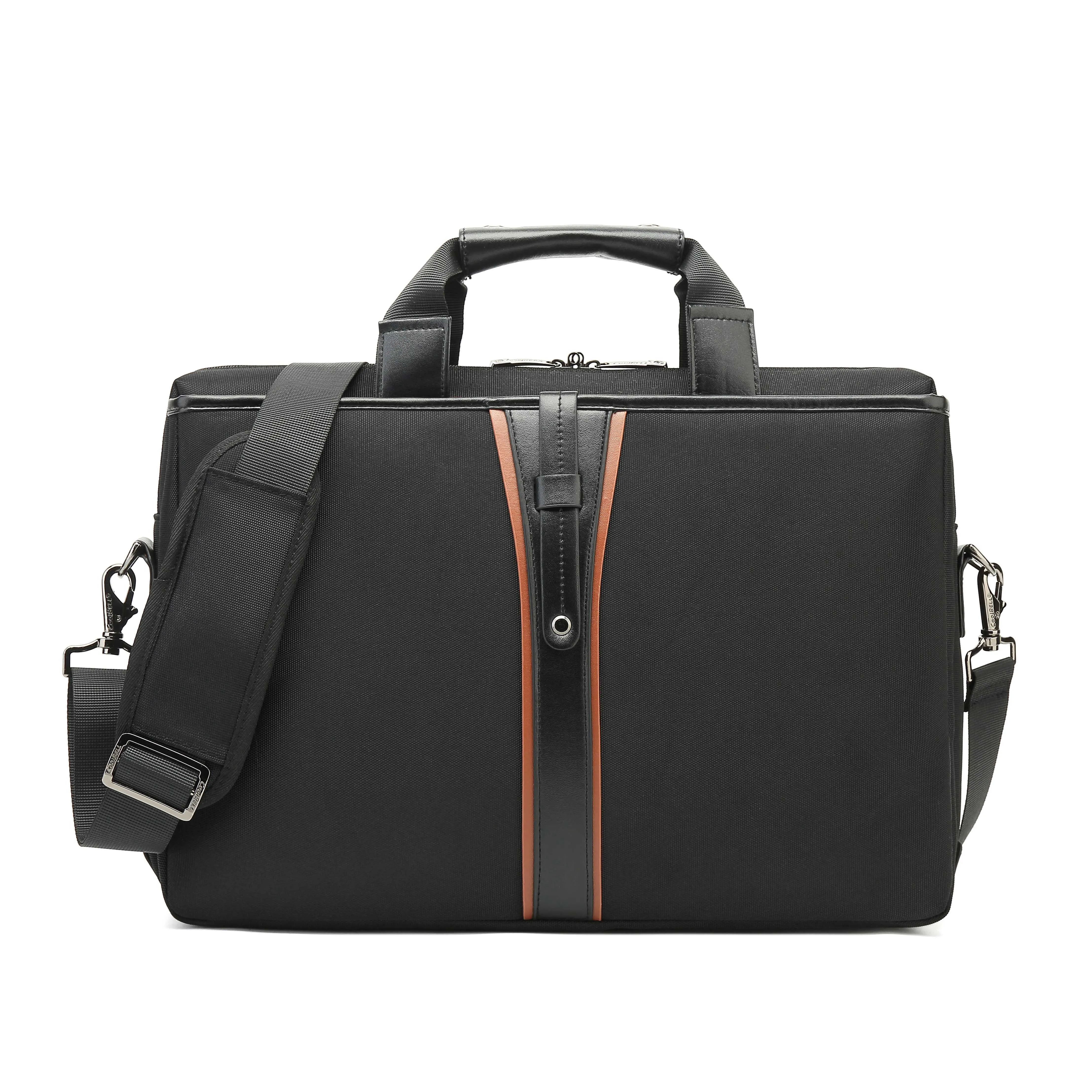 Black single-shoulder laptop backpack 15 inch Oxford cloth with soft handle for business use