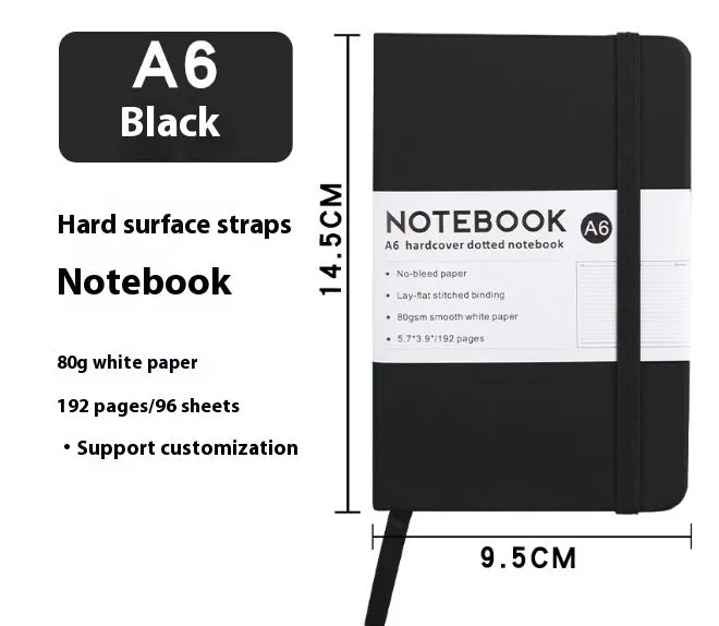 A5 diary notebook with soft skin-feel PU leather cover, strap closure, and horizontal line inner pages
