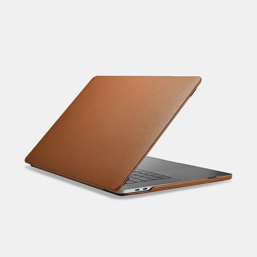 Ultra-thin first layer cowhide leather protective sleeve for Apple notebook, black, cross pattern texture