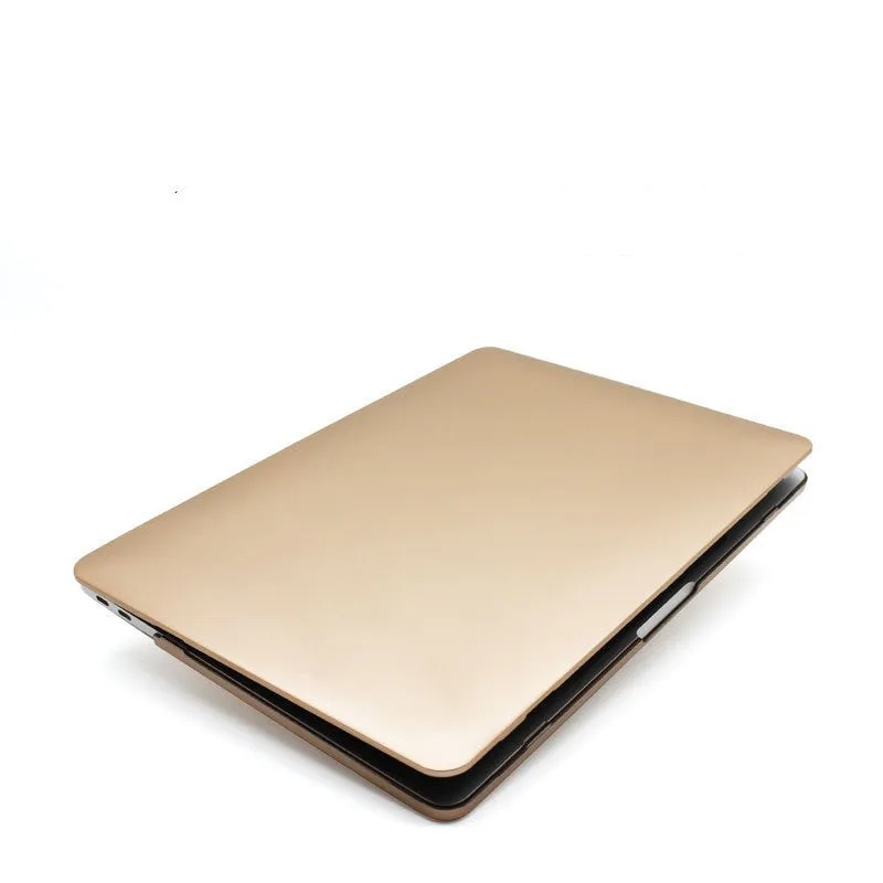 Metal protective shell for MacBook Pro 13 inch in rose gold, showing ultrathin cover on laptop