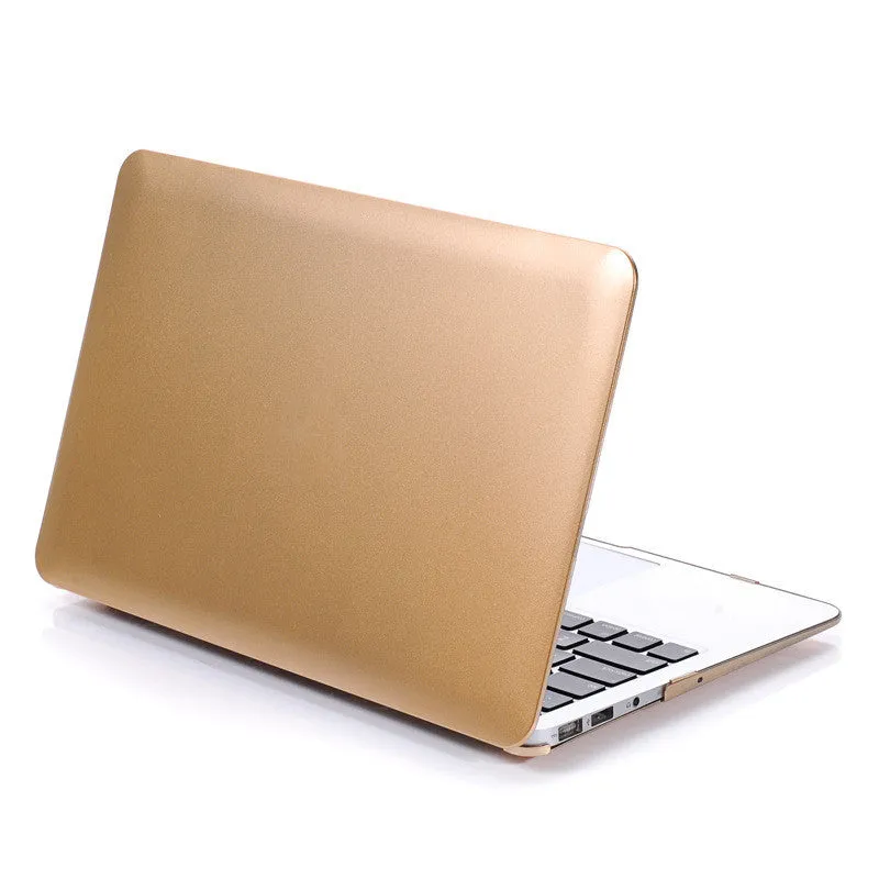 Metal protective shell for MacBook Pro 13 inch in rose gold, showing ultrathin cover on laptop