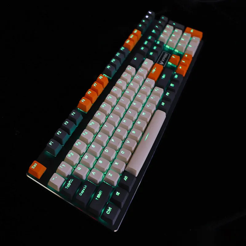 109-key PBT double-shot dip-dye keycap set with OEM profile, positive engraving, six colour styles including rainbow gradient and blue enchantress