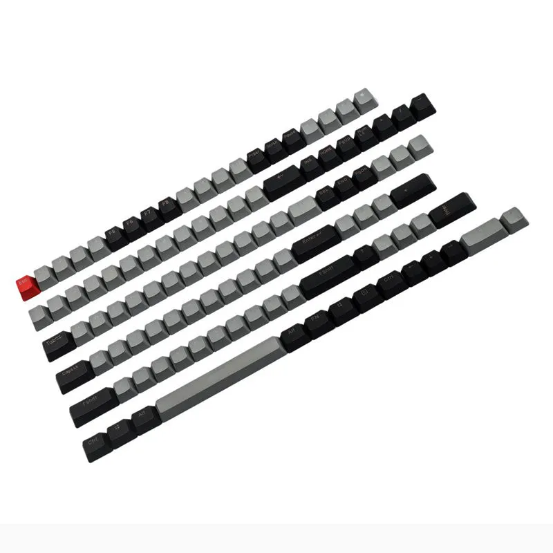 109-key PBT double-shot dip-dye keycap set with OEM profile, positive engraving, six colour styles including rainbow gradient and blue enchantress