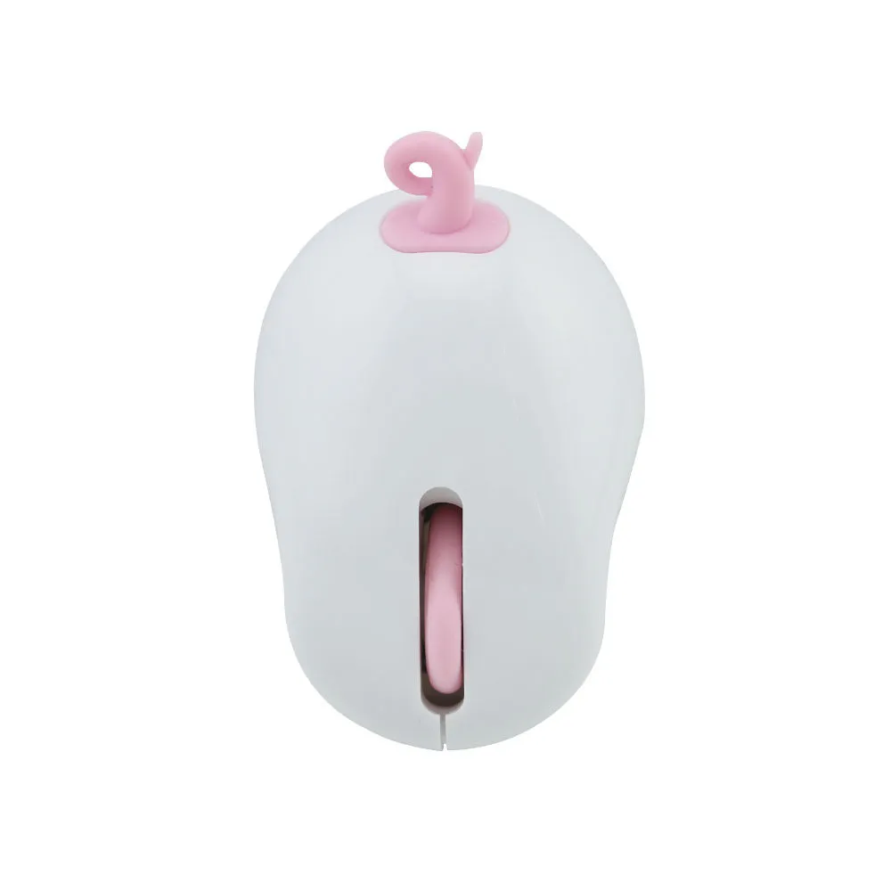 Pink wireless silent mouse with compact design and USB receiver for laptop use