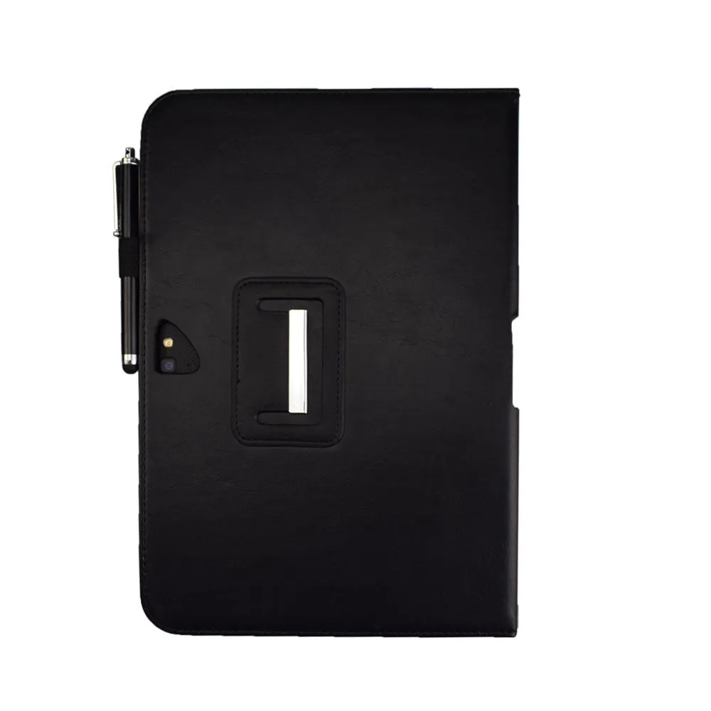 Black imitation leather back clip case for Google Pixel 10 tablet